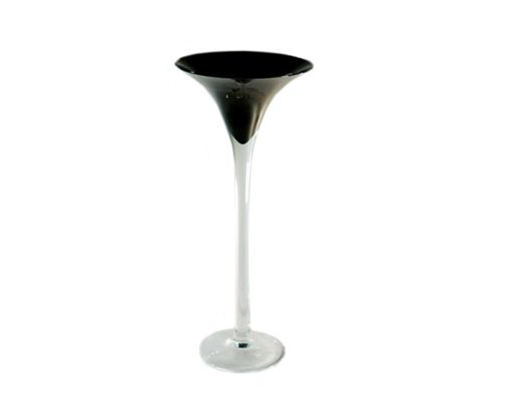 17. Coloured Glass Black Martini Vase, 500mm
