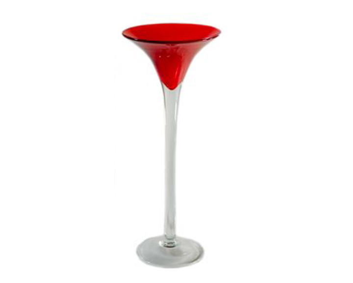 18 Coloured Glass Red Martini Vase, 400mm
