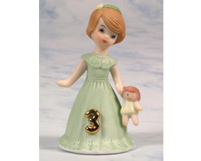 06. Growing Up Girls Figurine - Brunette, Age 3