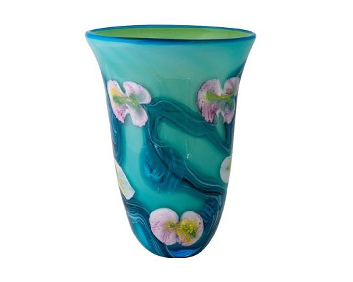 26. Zibo - Coloured Glass "Gordonia' Blue Vase