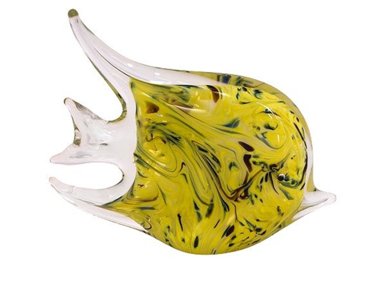 44. Coloured Glass Fish Yellow Hola D