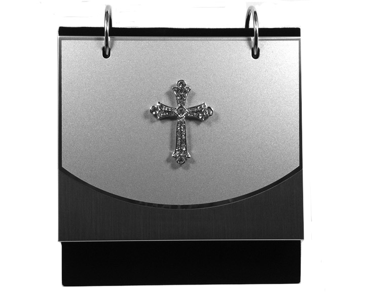 07. Religious Diamonte Cross Photo Album, Silver