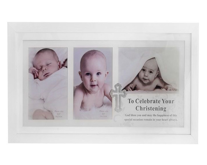11. \'Modern Christening Day\' Collage 3 Openings Photo Frame