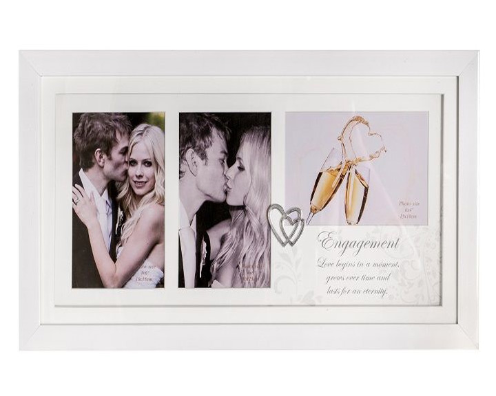 02. 'Modern Engagement Collage 3 Openings' Photo Frame