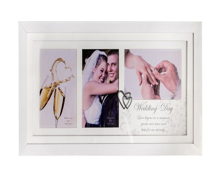 06. \"Modern Wedding Day Collage 3 Openings Photo Frame