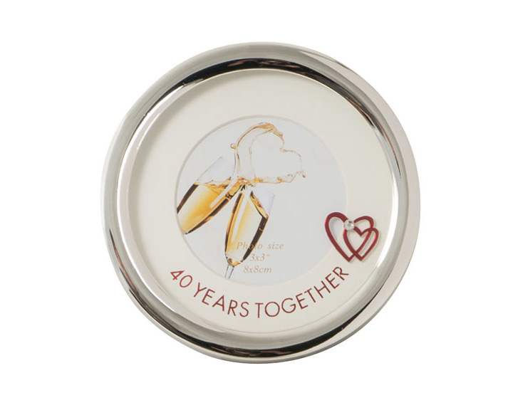 03. 40th Anniversary \"Years Together\" Silver Round Photo Frame