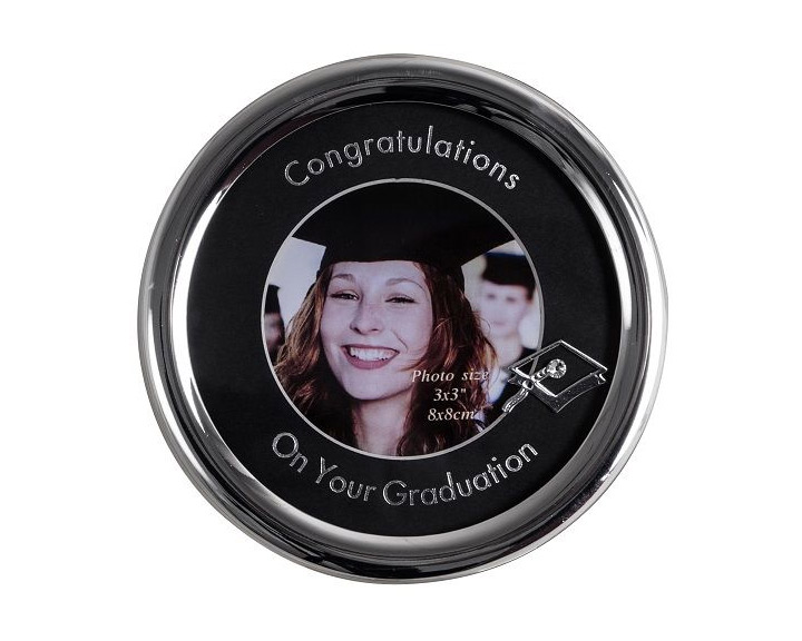 08. \'Graduation\' Silver Round Photo Frame