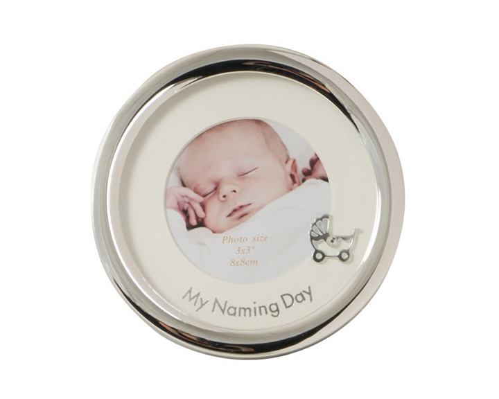 03. \"My Naming Day\" Silver Round Photo Frame