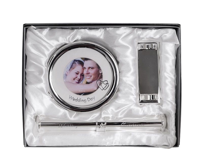 07. \"Wedding Day Silverplate Frame, Certificate Holder and Stand