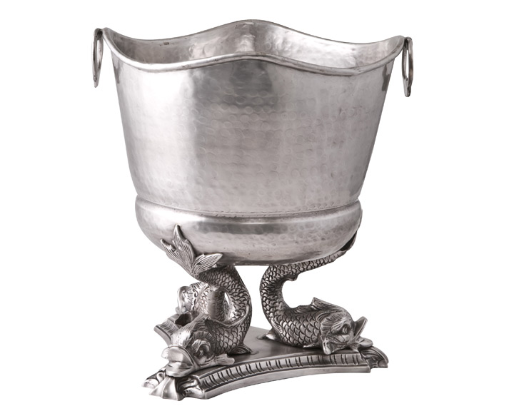 05. Pewter Finish \'Fish Stand\' Ice Bucket