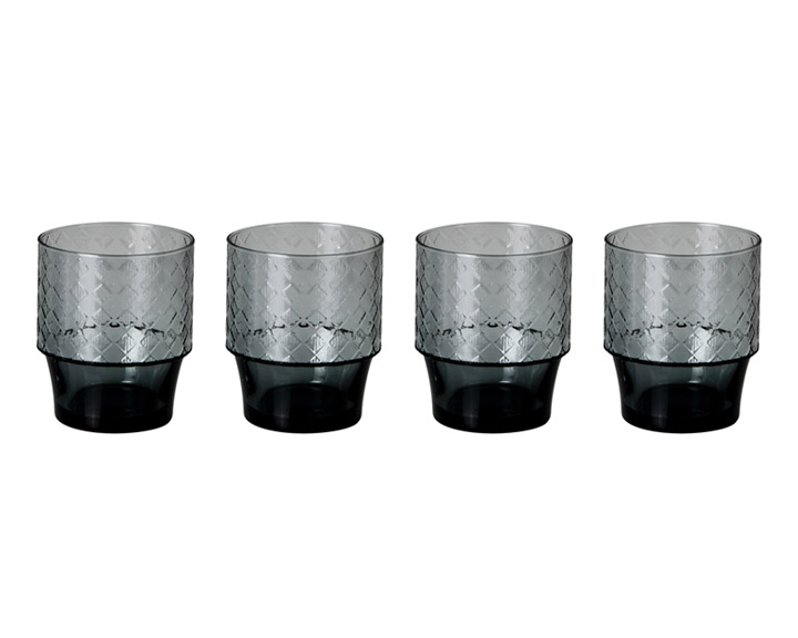 10. Etna Stackable Column Grey Tumblers, Set of 4