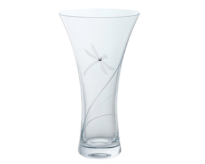 10. Dartington Crystal Dragonfly 'Glitz' Vase