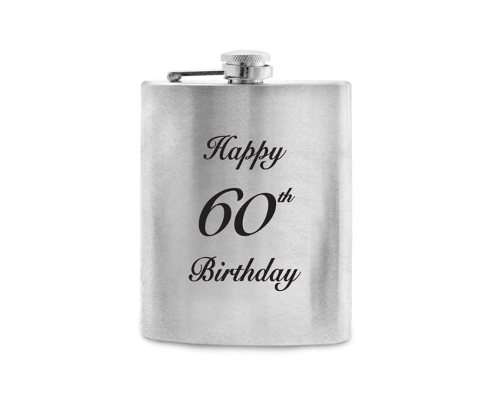 02. 60th Birthday Stainless Steel Hip Flask