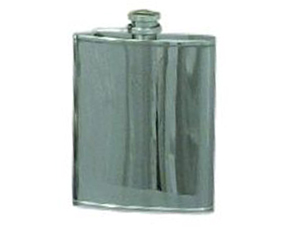 05. Stainless Steel Hip Flask, Plain, 6oz