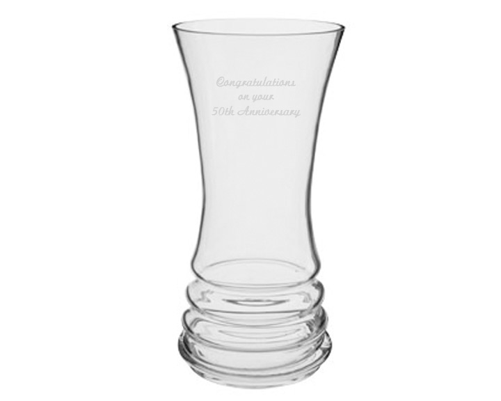 06. Dartington Crystal Wipple Bunch Vase, 50th Anniversary