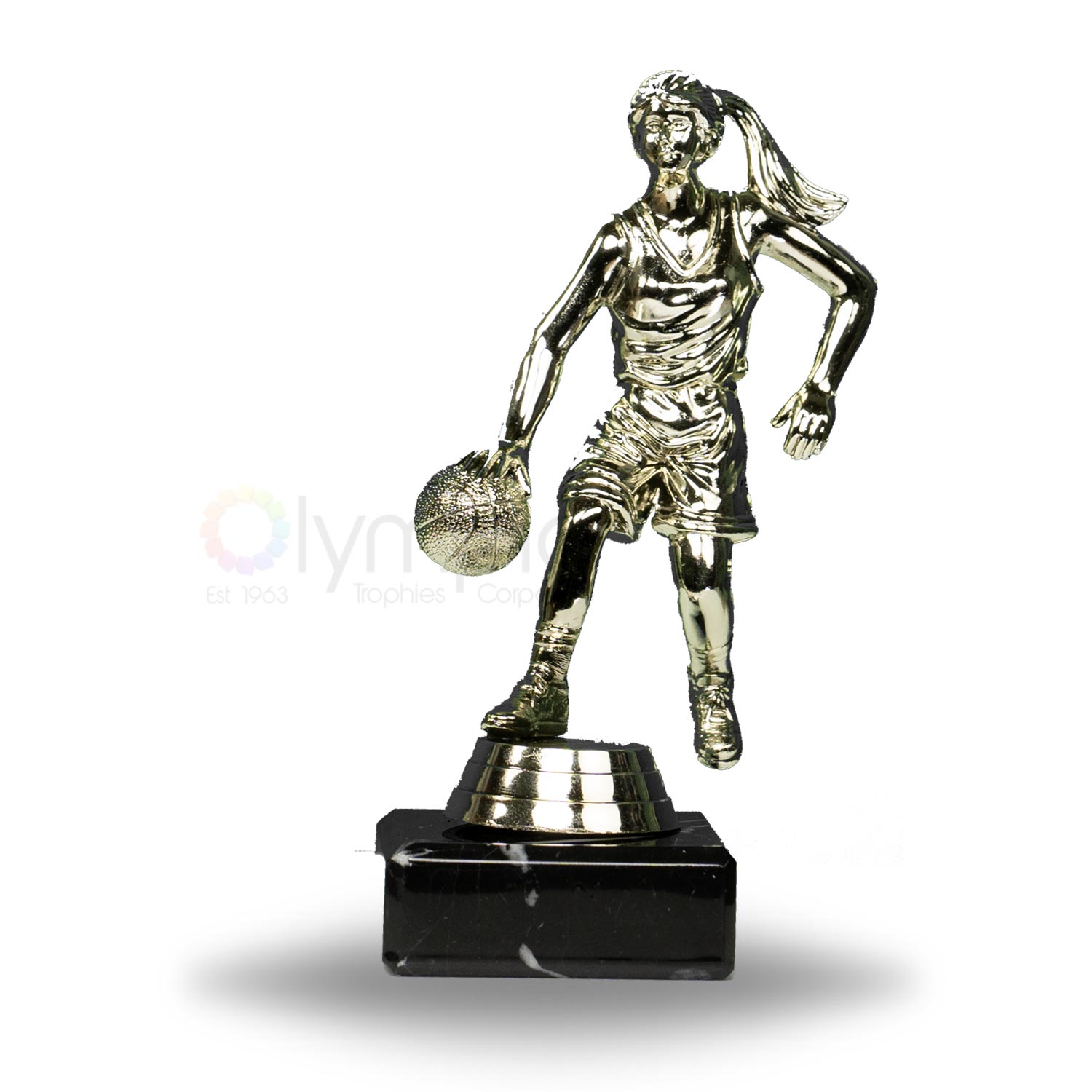 Basketball Figure-Female With Marble Base Trophy