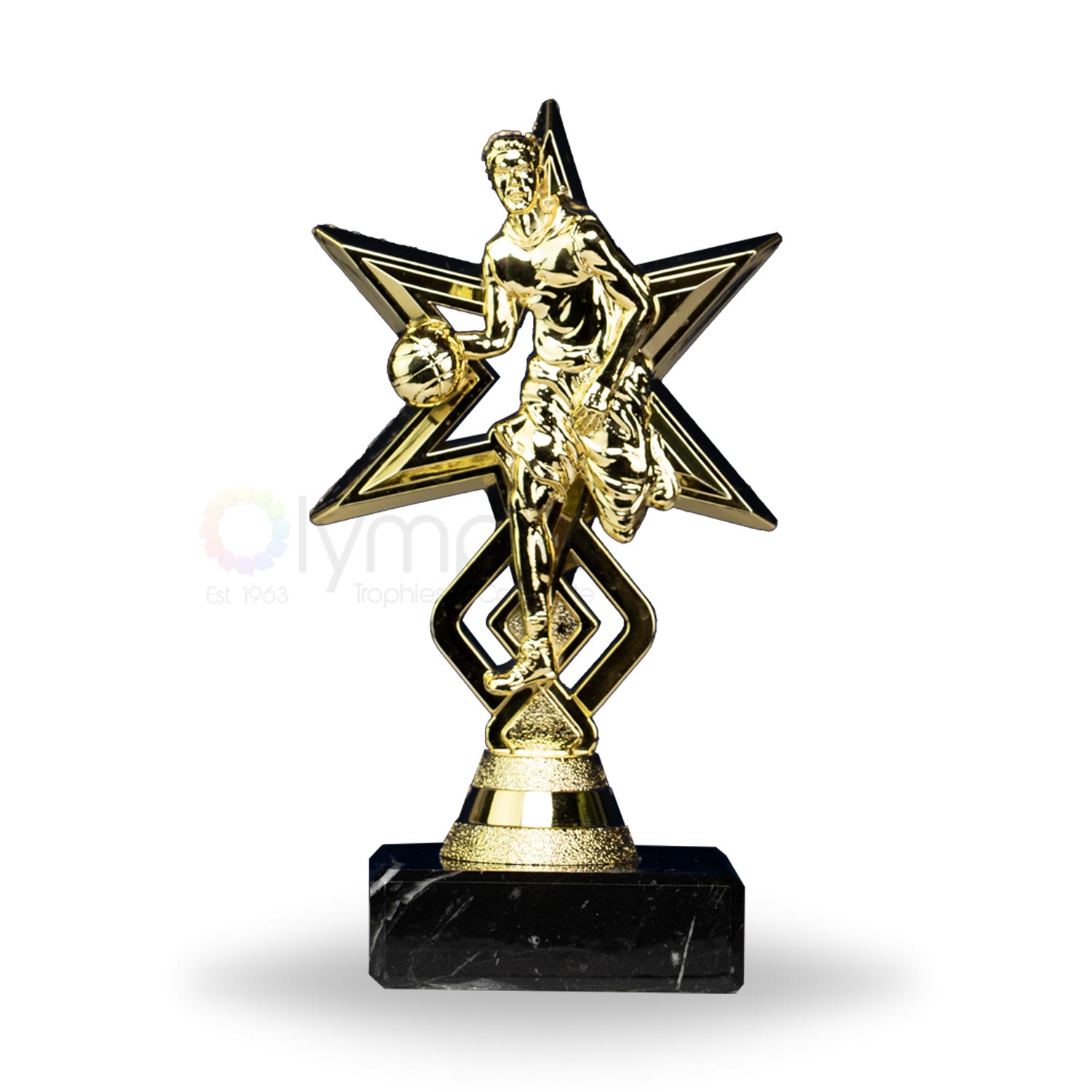 Star Series Basketball Male Figure On Marble Base Trophy