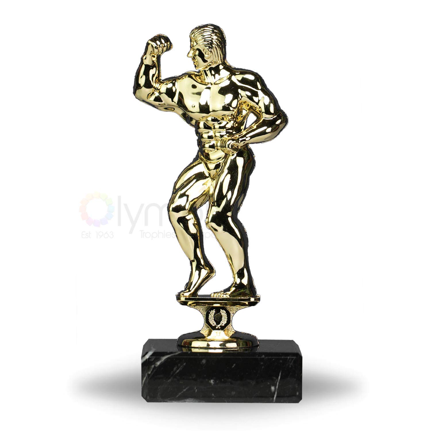 Bodybuilder Male Figure On Marble Base Trophy
