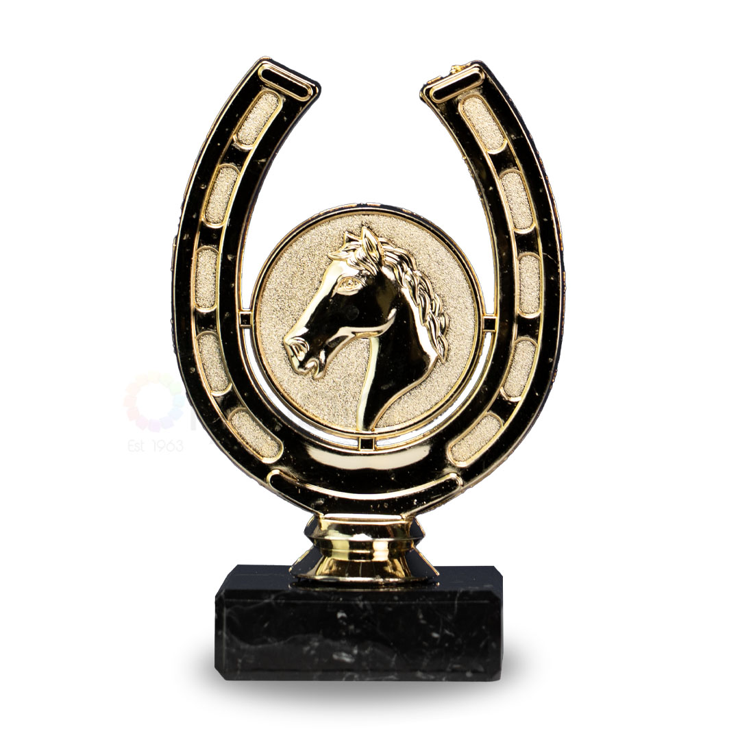Horseshoe & Head on Base Trophy