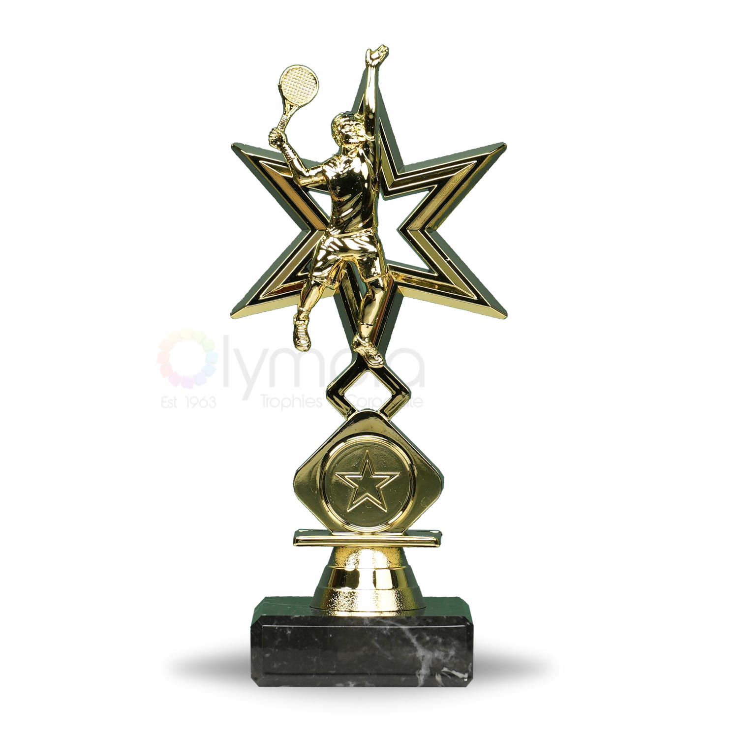 Tennis Male Figure On Marble Base Trophy