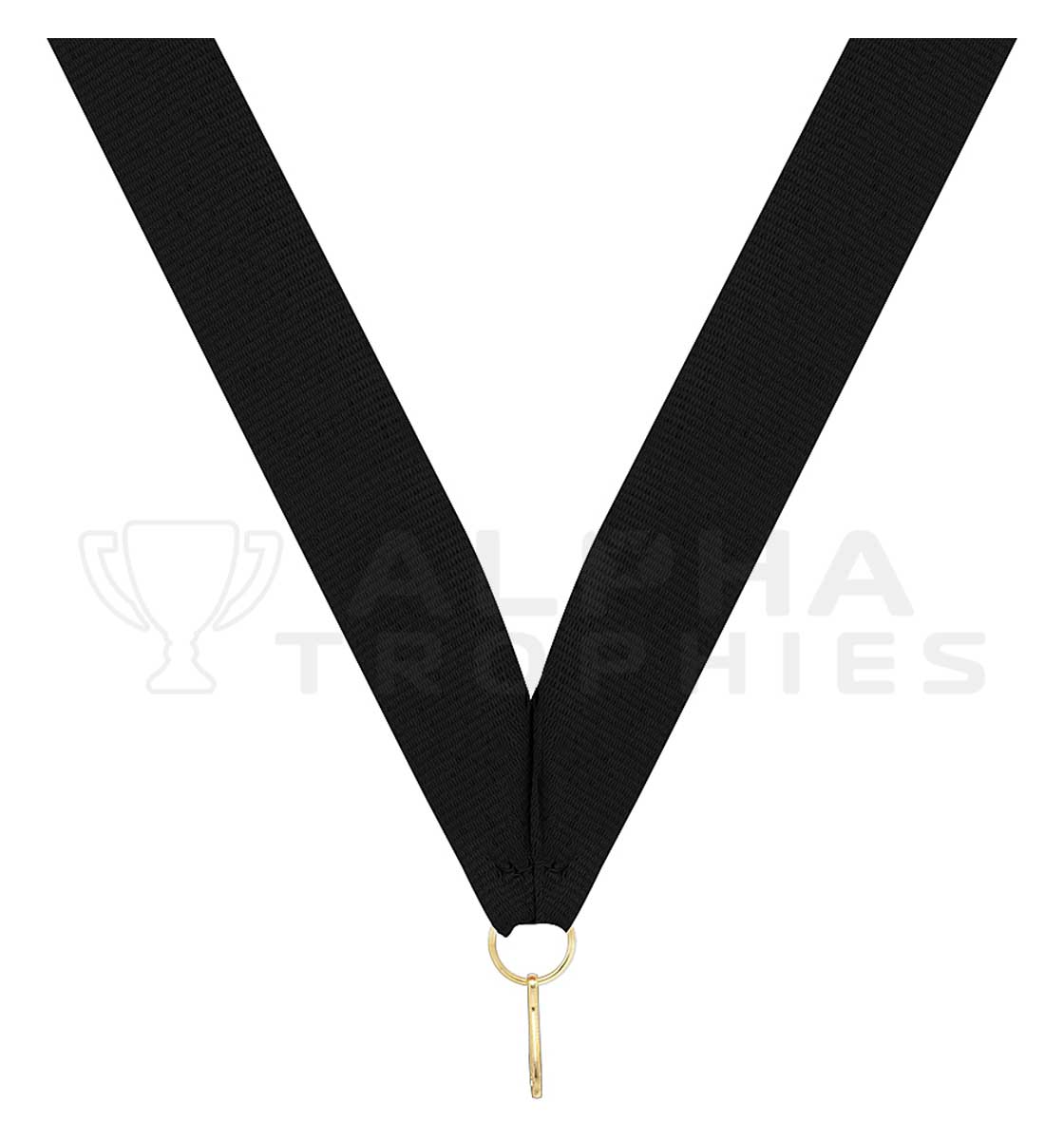 Black V Neck Ribbon