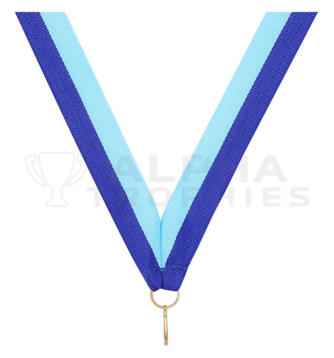 Dark Blue / Light Blue V Neck Ribbon