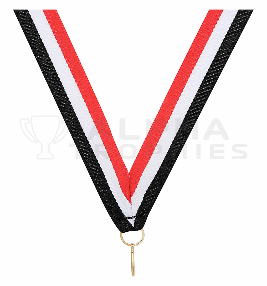 Red / White / Black V Neck Ribbon