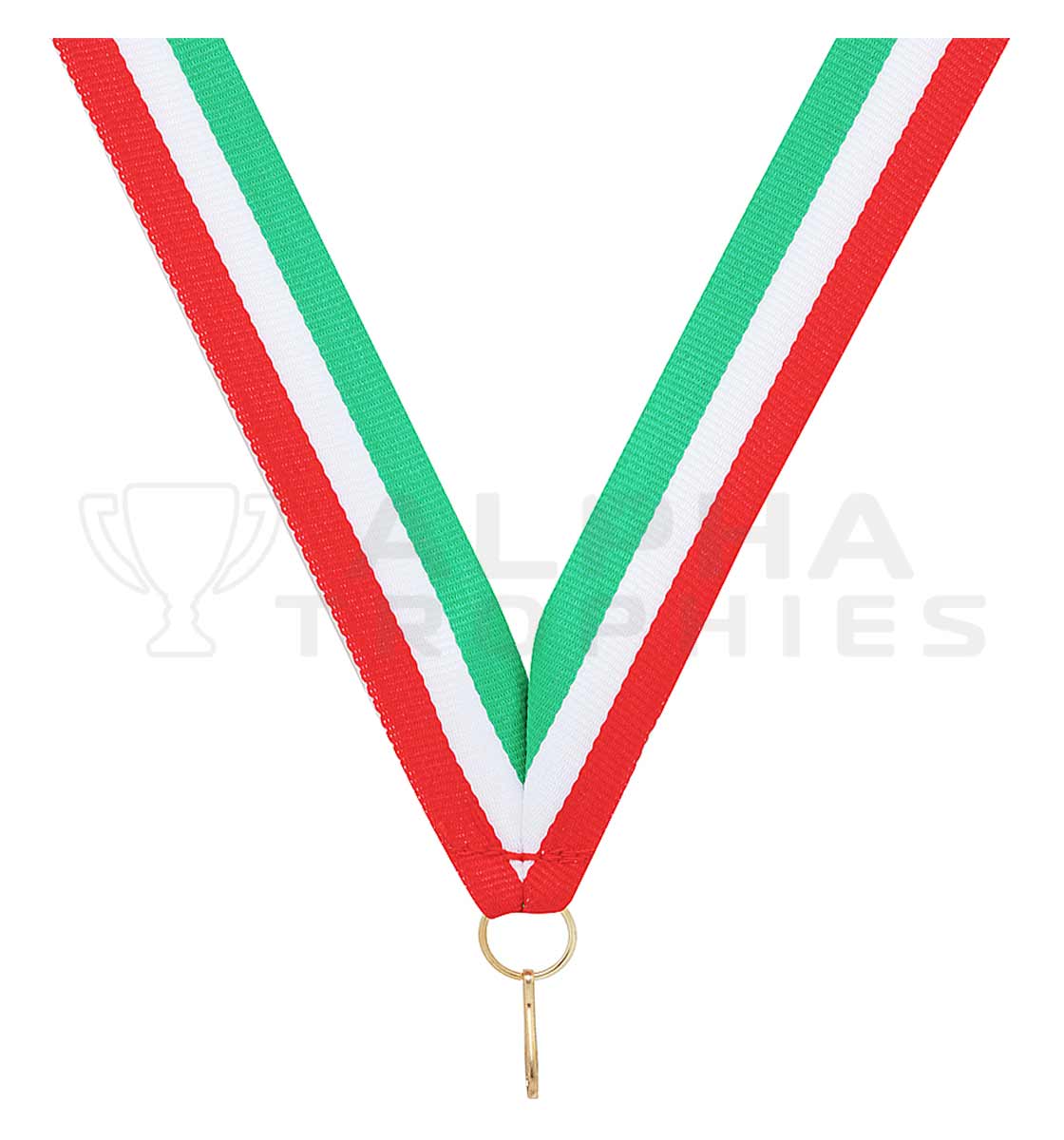 Red / White / Green V Neck Ribbon