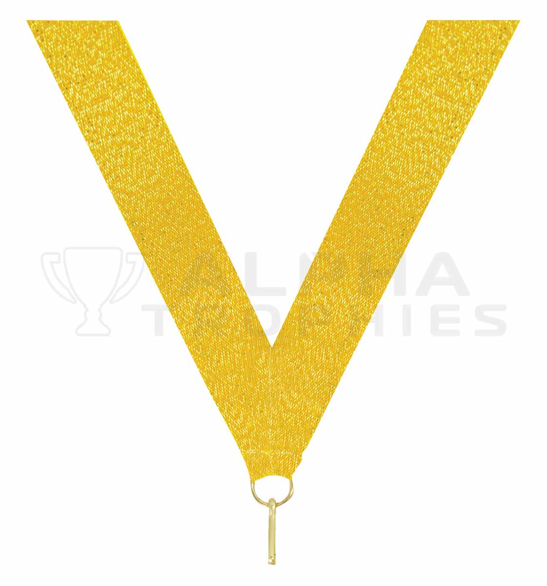 Shiny Gold V Neck Ribbon
